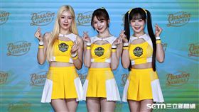 ▲PS女孩開季記者會，3位外籍成員李丹妃、桃子、邊荷律。（圖／記者劉彥池攝影）