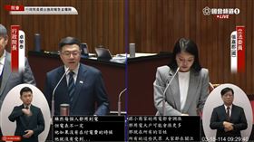 張嘉郡質詢卓榮泰、郭智輝關於水電雙漲。(圖/翻攝自國會頻道)