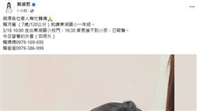 新北市林口東湖國小，7歲的賴姓女童放學失蹤。（圖／翻攝新北市議員蔡淑君臉書）