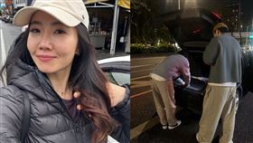 謝忻的車子拋錨顧路在建國高架。（圖／翻攝自臉書）