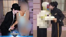 北京環球影城,卓別林,女遊客,性騷擾,親嘴,胸部（圖／微博）