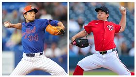 ▲千賀滉大熱身賽和小笠原慎之介對決。（圖／路透社／達志影像）
