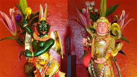▲左為陽明山姜太公道場供奉之雷震子(雷公)神尊、右為楊戩(二郎神)神尊。（圖／姜太公道場提供）