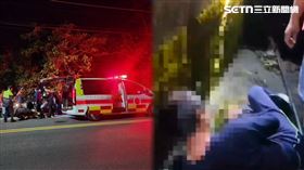 老翁失蹤一整天，最後在水圳裡尋獲，身體不耐低溫捲曲。（圖／翻攝畫面）