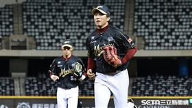 ▲中職36年熱身賽，樂天桃猿中外野手成晉。（圖／記者劉彥池攝影）