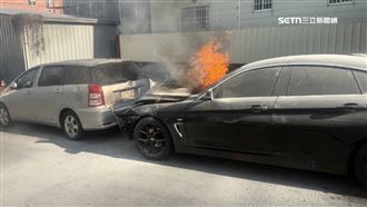 逾250萬名車撞號誌車頭毀　拖離後火燒車