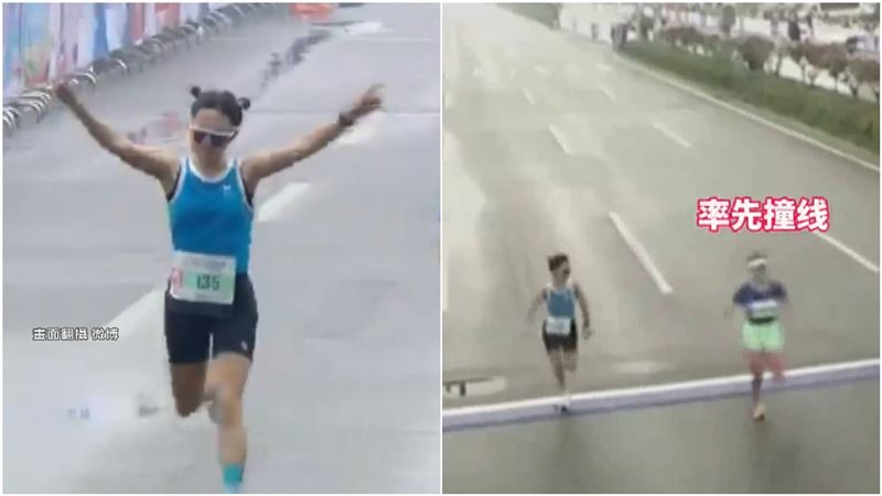 以為贏了…女跑者提前慶祝　糗被超車丟冠