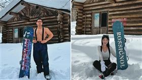 PEETA葛格貼出去日本北海道遊玩的影片，新女友Lily也同行，2人分開時間點上傳出遊畫面，但仍被知情人士比對出來有詭。（左翻攝自PEETA葛格IG、右翻攝自Lily IG）