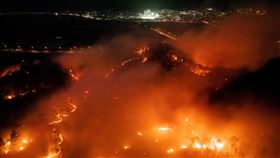 南韓慶尚北道近期發生嚴重山林大火。（圖／路透社／達志影像）