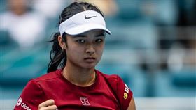 ▲19歲菲律賓小將伊亞拉（Alexandra Eala）爆冷扳倒波蘭名將斯威雅蒂（Iga Swiatek）。（圖／翻攝自X平台 @MiamiOpen）