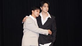 ▲紀成澔（左）、葛兆恩兩人展現好交情（圖／記者趙于瑩攝影）