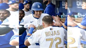 ▲大谷翔平主場開幕戰炸裂。（圖／翻攝自道奇推特）