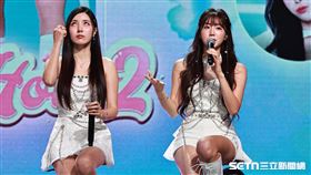 ▲2S見面會，安芝儇（右）接受聯訪。（圖／記者劉彥池攝影）