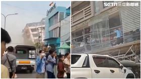 緬甸瓦城地震，房屋倒塌（圖／讀者提供）