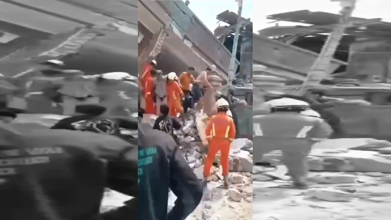 緬甸7.7強震屋倒　親友抬斷腳傷患喊救命