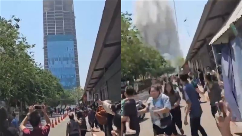 有影片！泰路人淡定拍照　下秒化成灰急逃