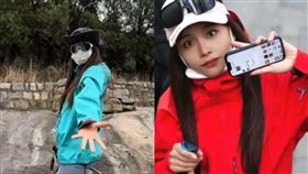 27歲警校正妹當「泰山陪爬」。（圖／翻攝自「九派新聞」微博）