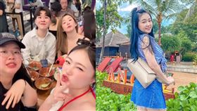 ㄚ頭與瑤瑤及友人一同到泰國旅遊，怎料剛拍完照就遇上強震。（組合圖／翻攝自ㄚ頭 IG）