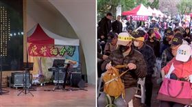 ▲罷免永和立委林德福領銜人、金曲歌王「朱頭皮」朱約信，積極籌辦的「反共音樂會」。