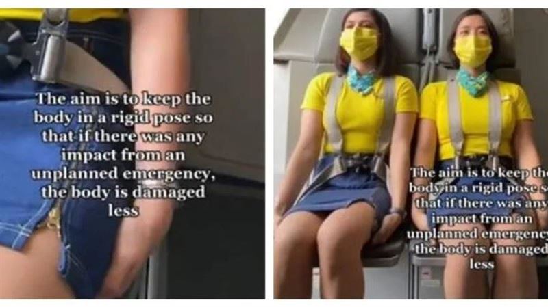 飛機起降...空服員手壓大腿下方竟為保命