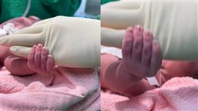 新生兒緊抓台大醫不放！「小手牽大手」溫馨畫面曝　網大讚：奇蹟▲新生兒緊緊握著小兒科醫師的手。（圖／翻攝自臉書／Jin-Chung Shih）