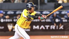 ▲中職36年，中信兄弟三壘手王政順打成中外野飛球出局。（圖／記者劉彥池攝影）