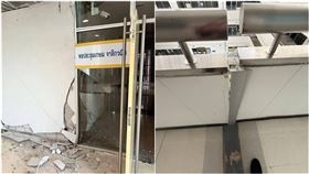 曼谷政府綜合大樓出現裂痕。（圖／翻攝自Khaosod English）