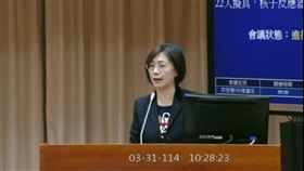 沒知識、反科學！翁曉玲稱：民進黨非核家園害國人得肺腺癌、呼吸道傳染病。（圖／翻攝自立法院IVOD）