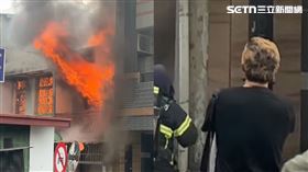 女屋主驚逃跑出，後腦勺挑染的直髮被燒捲了。（圖／翻攝自高雄五甲大小事臉書）