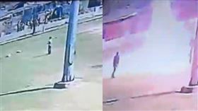 印度西北部旁遮普邦（Punjab）一名9歲男童，日前將一塊石頭綁上繩子，並朝著天空丟石頭玩耍，沒想到不慎觸碰到高壓電意外身亡。（圖／X／@amitpandaynews）