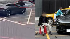 重機騎士高速撞上正要左轉的法拉利後，空中對折翻了一圈重摔落地。（圖／翻攝自爆廢公社臉書）