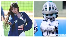 ▲中職36年新莊棒球場開幕第2戰，吉祥物富藍奇賽前和韓籍3本柱要簽名。（圖／記者劉彥池攝影）