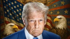 美國總統川普、美國國旗、鷹派（圖／翻攝川普官方X）