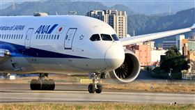 全日空單次採購新機量創新高日本全日本空輸控股公司公布新機採購計畫，預計將花約2.1兆日圓採購77架廣體及窄體客機，數量創單次採購新高紀錄。圖為2月在台北松山機場拍攝的全日空波音787型客機。中央社記者黃名璽攝  114年2月26日