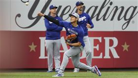 ▲大谷翔平進行投球練習。（圖／美聯社／達志影像）