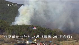 一架救災直升機不明原因墜機。（圖／翻攝自南韓國土交通部）