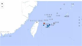 台灣地震的同時，沖繩與那國島也地牛翻身。（圖／翻攝自日本氣象廳）