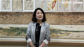 ▲民進黨黨團幹事長吳思瑤於地圖區受訪。（圖／記者詹宜庭攝影）