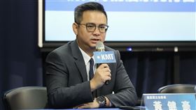 國民黨記者會，藍委李彥秀、立委黃健豪、張嘉郡及發言人楊智伃。(圖/國民黨提供)