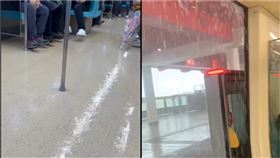 台北捷運,車廂,淡水線,淹水。（圖／threads／kinokotung／henhenjack0609）