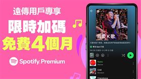 遠傳用戶專享！首訂Spotify Premium享4個月免費。（圖／品牌業者提供）