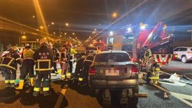 國道1號南向35公里、泰山路段，發生一起死亡車禍。（圖／翻攝畫面）