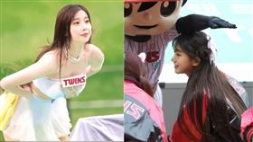 李珠珢回韓國後替學姊撐傘，不過學姊也幫她整理頭髮。（圖／翻攝自「台式應援團 Taiwaning LA」YouTube）