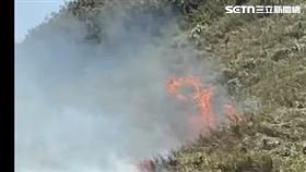 ▲北市陽明山小油坑風景區發生山火。（圖／翻攝畫面）