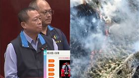 台北市消防局長莫懷祖，陽明山小油坑大火。（組合圖）
