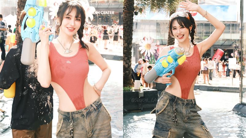 賴品妤高衩戰袍玩泰國潑水節！被多人狂射