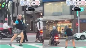 來自新竹尖石鄉的藝術家林世偉、目前也是抖音網紅，近日突然在一處路口的斑馬線上忘我熱舞，引發討論。（圖／翻攝自臉書／警察之聲）