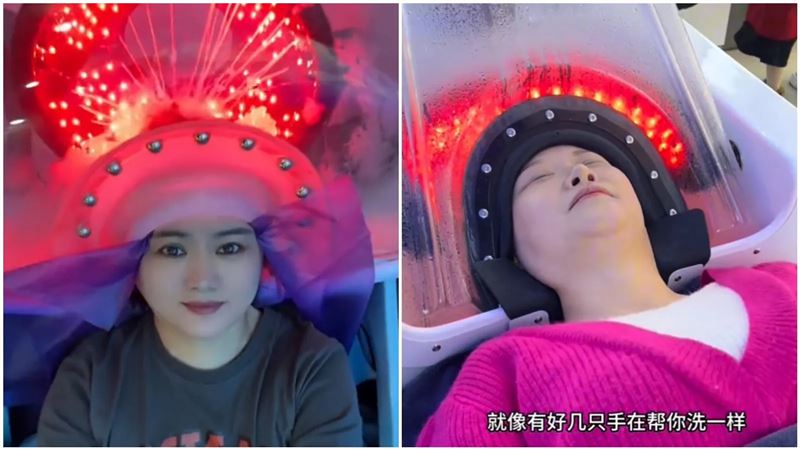 中國掀AI洗頭熱！整顆頭塞進機器自動洗淨
