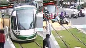 輕軌過站沒停，原來是司機員在想事情一時恍神。（圖／翻攝畫面）