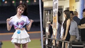 全恩菲緊身爆乳洋裝現身，身旁有工作人員簇擁。（組合圖／翻攝自jexxbi IG）